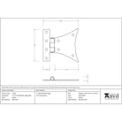 Pewter 3¼" Half Butterfly Hinge (pair) | From The Anvil-Butterfly Hinges-Yester Home