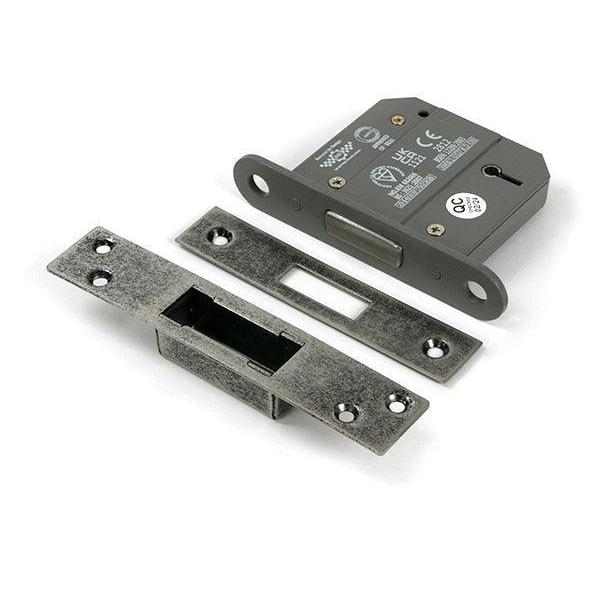 Pewter 3" 5 Lever BS Dead Lock - Deadlocks & Deadbolts - From The Anvil - Yester Home