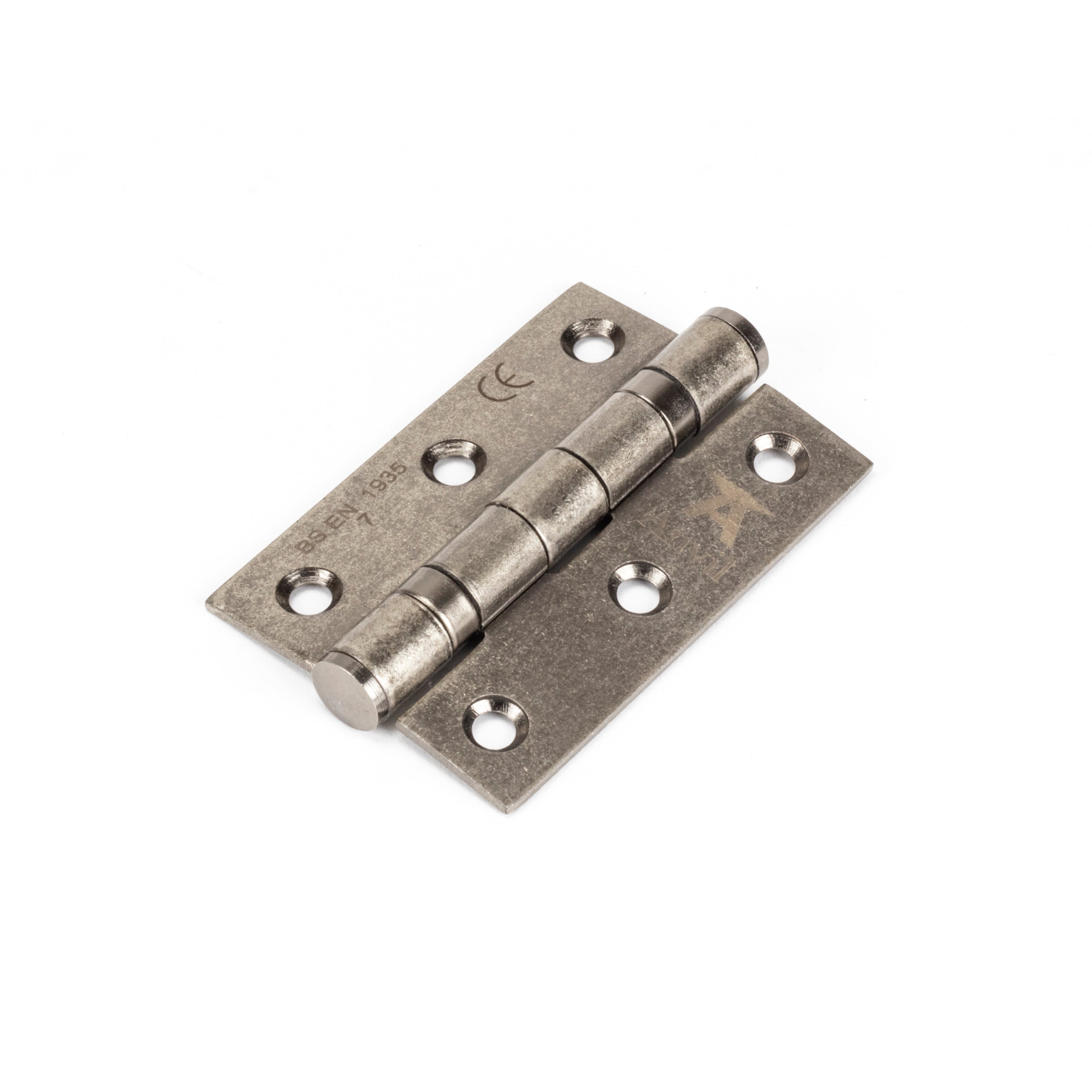 Pewter 3" Ball Bearing Butt Hinge (Pair) ss | From The Anvil-Butt Hinges-Yester Home