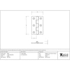 Pewter 3" Butt Hinge (pair) | From The Anvil-Butt Hinges-Yester Home