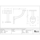 Pewter 3" Handrail Bracket | From The Anvil-Handrail Brackets-Yester Home