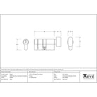 Pewter 30/30 5pin Euro Cylinder/Thumbturn | From The Anvil-Euro Cylinders-Yester Home