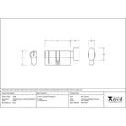 Pewter 30/30 5pin Euro Cylinder/Thumbturn | From The Anvil - Euro Cylinders - From The Anvil - Yester Home