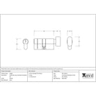 Pewter 30/30 5pin Euro Cylinder/Thumbturn KA | From The Anvil-Euro Cylinders-Yester Home
