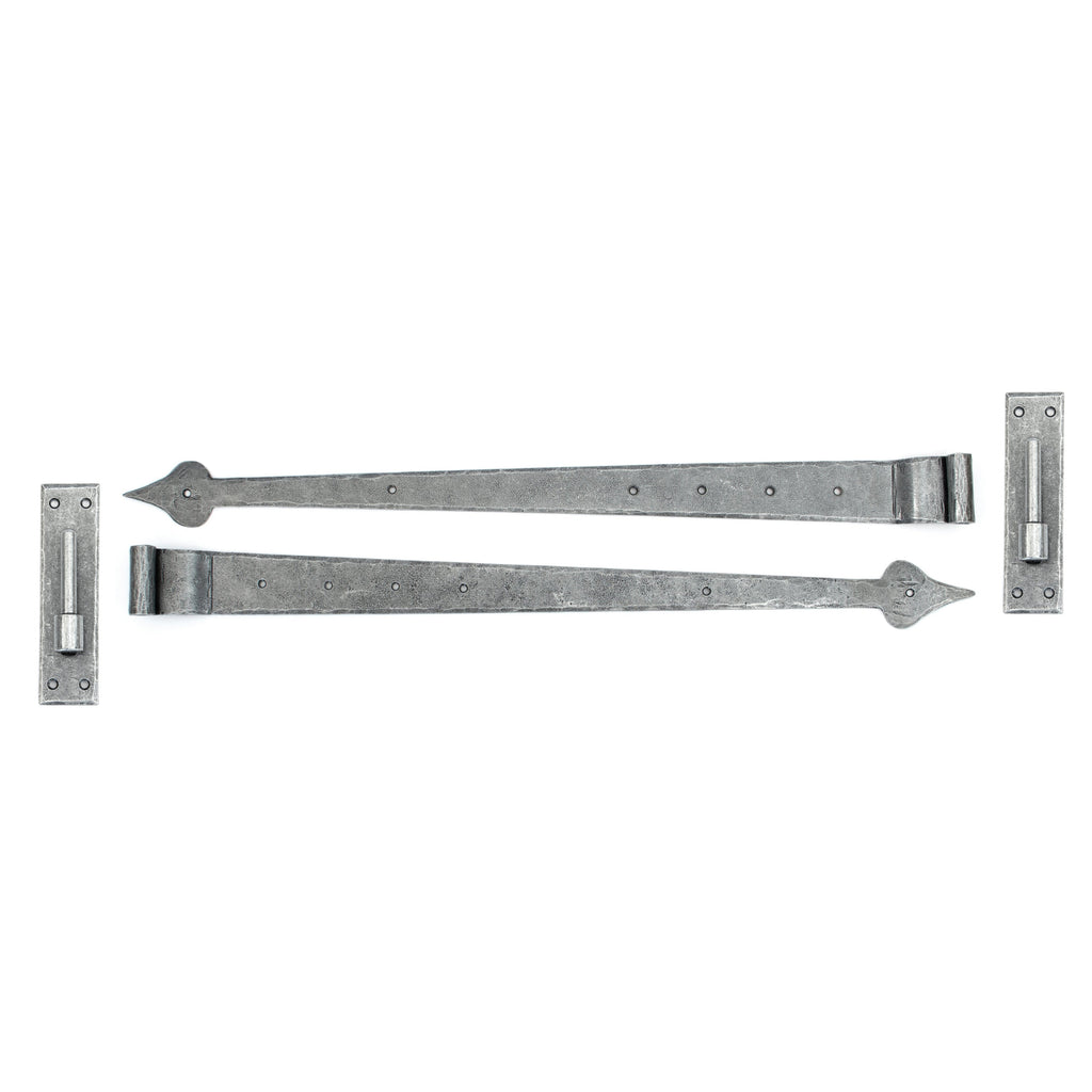 Pewter 35" Hook & Band Hinge - Cranked (pair) | From The Anvil