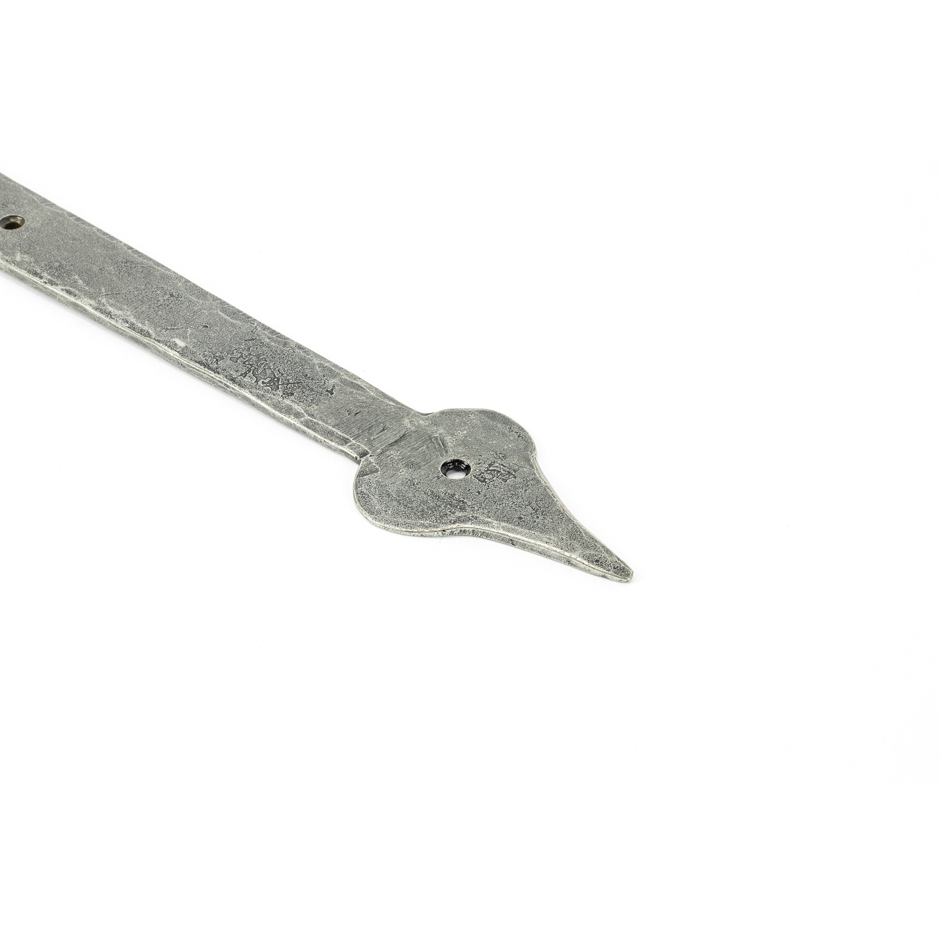 Pewter 35" Hook & Band Hinge - Cranked (pair) | From The Anvil-Hook & Band Hinges-Yester Home