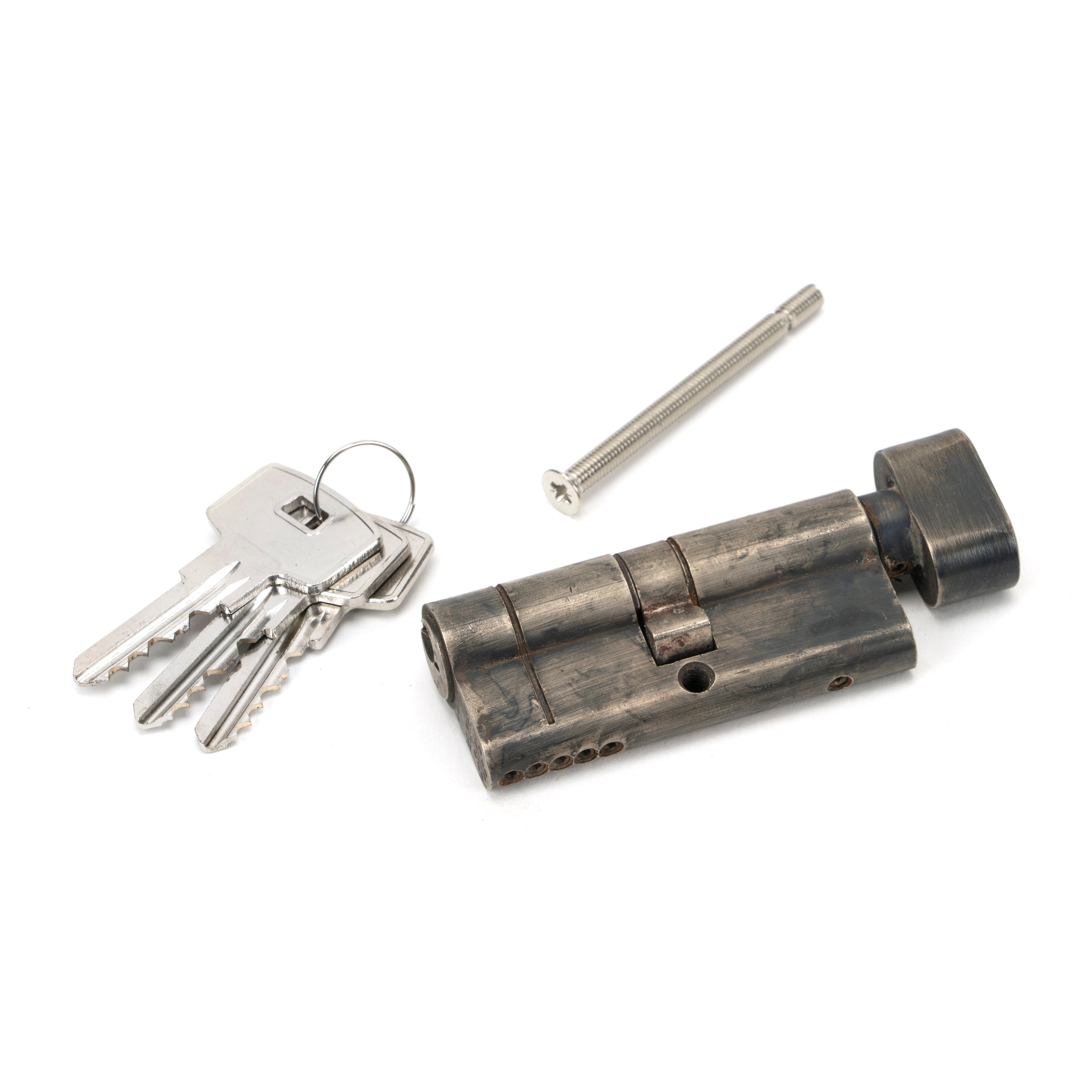 Pewter 35/35 5pin Euro Cylinder/Thumbturn | From The Anvil-Euro Cylinders-Yester Home