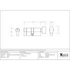 Pewter 35/35 5pin Euro Cylinder/Thumbturn | From The Anvil-Euro Cylinders-Yester Home