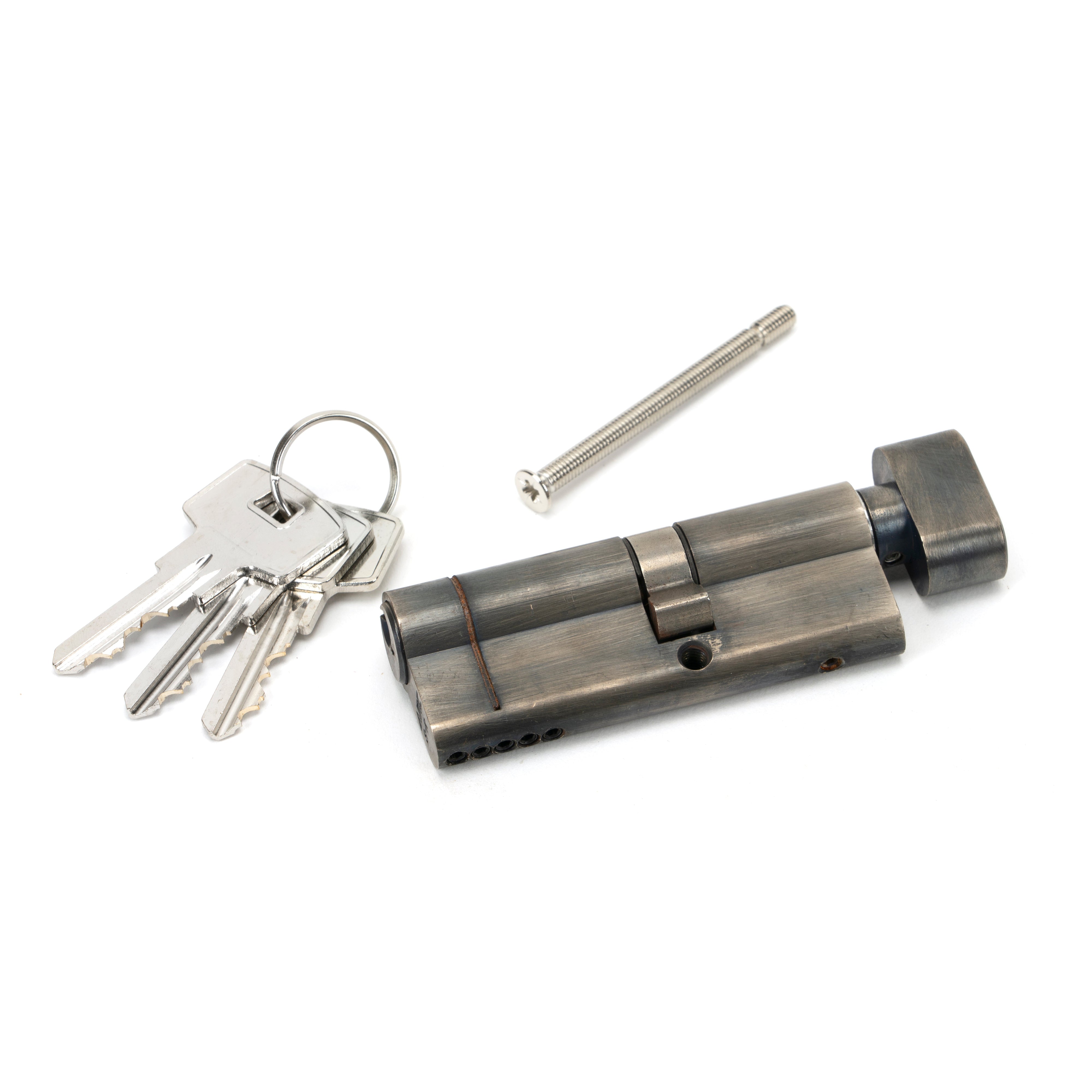 Pewter 35T/45 5pin Euro Cylinder/Thumbturn | From The Anvil-Euro Cylinders-Yester Home
