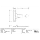 Pewter 4" Arrow Head T Hinge (pair) | From The Anvil - T Hinges - From The Anvil - Yester Home