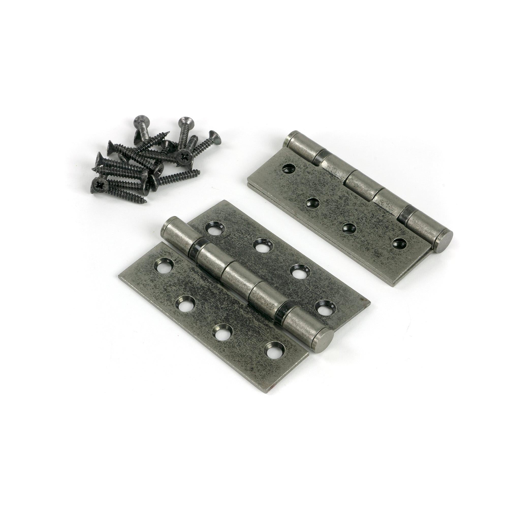 Pewter 4" Ball Bearing Butt Hinge (Pair) ss | From The Anvil - Butt Hinges - From The Anvil - Yester Home