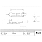 Pewter 4" Cranked Knob Bolt | From The Anvil - Bolts - From The Anvil - Yester Home