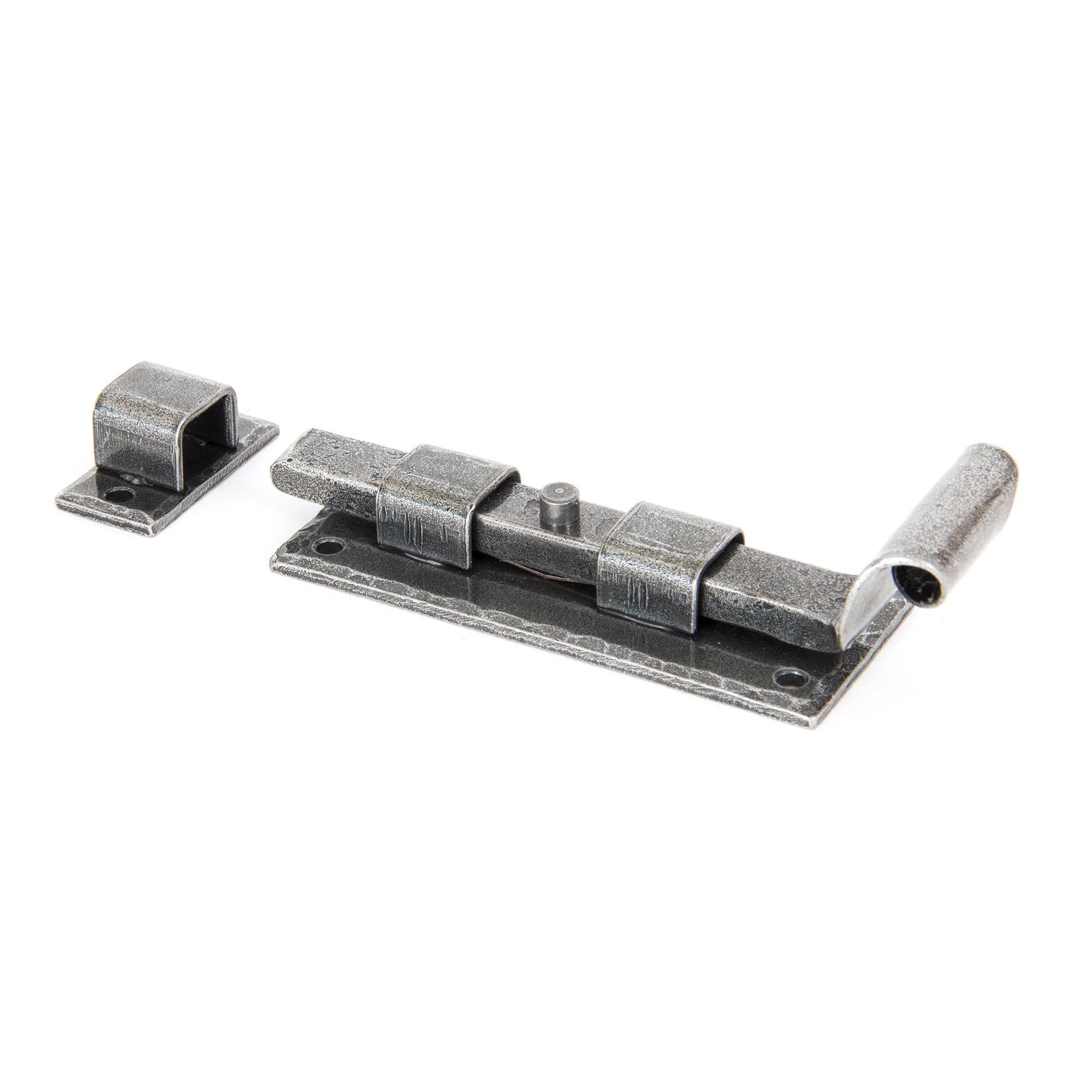 Pewter 4" Straight Door Bolt | From The Anvil - Bolts - From The Anvil - Yester Home