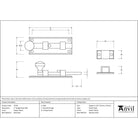 Pewter 4" Straight Knob Bolt | From The Anvil - Bolts - From The Anvil - Yester Home