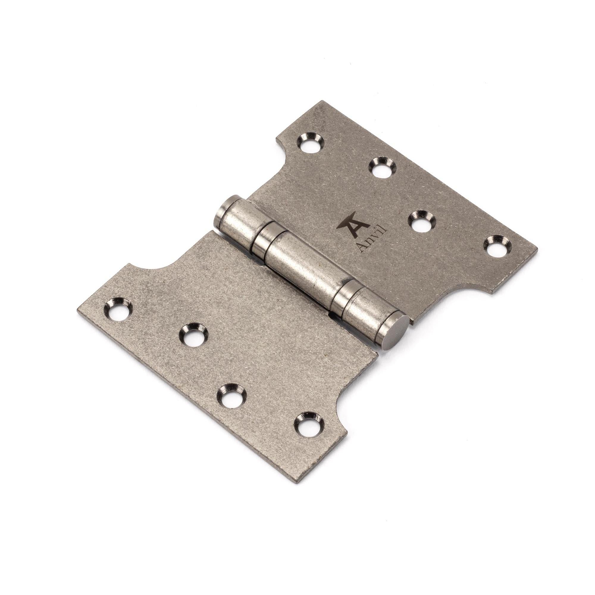 Pewter 4" x 3" x 5" Parliament Hinge (pair) ss | From The Anvil - Parliament Hinges - From The Anvil - Yester Home