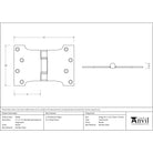 Pewter 4" x 4" x 6" Parliament Hinge (pair) ss | From The Anvil-Parliament Hinges-Yester Home