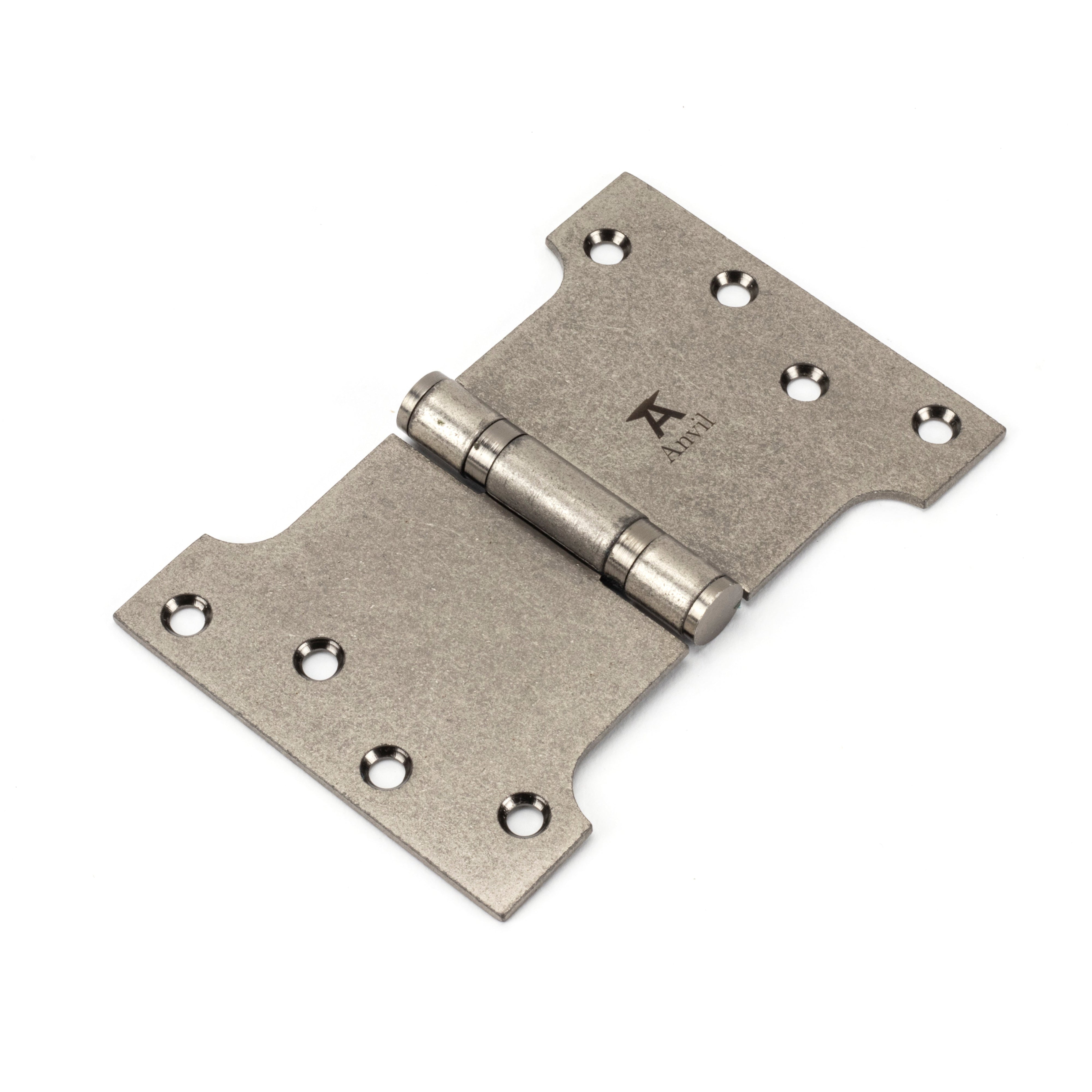 Pewter 4" x 4" x 6" Parliament Hinge (pair) ss | From The Anvil-Parliament Hinges-Yester Home