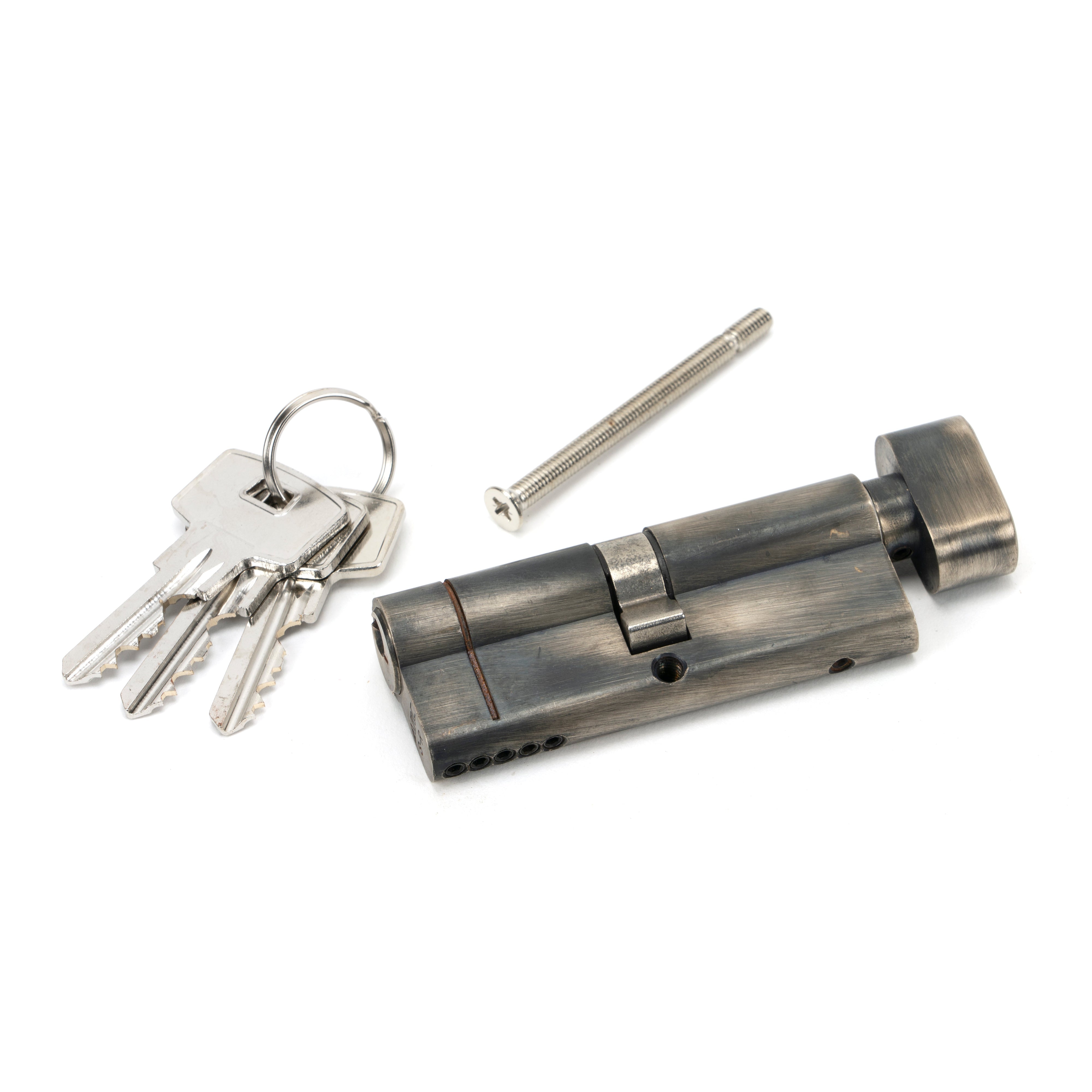 Pewter 40/40 5pin Euro Cylinder/Thumbturn | From The Anvil-Euro Cylinders-Yester Home