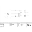 Pewter 40/40 5pin Euro Cylinder/Thumbturn KA | From The Anvil - Euro Cylinders - From The Anvil - Yester Home