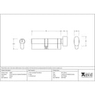 Pewter 45/45 5pin Euro Cylinder/Thumbturn | From The Anvil - Euro Cylinders - From The Anvil - Yester Home