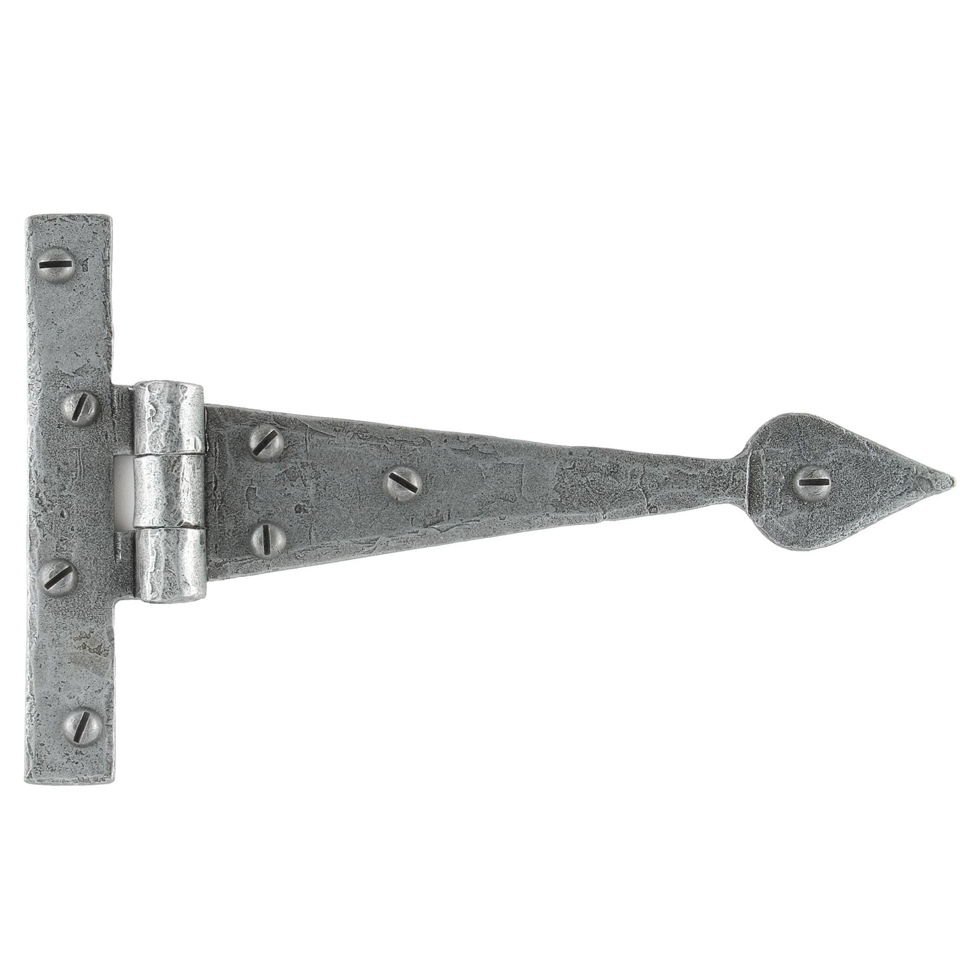 Pewter 6" Arrow Head T Hinge (pair) | From The Anvil - T Hinges - From The Anvil - Yester Home