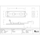 Pewter 6" Cranked Door Bolt | From The Anvil-Bolts-Yester Home