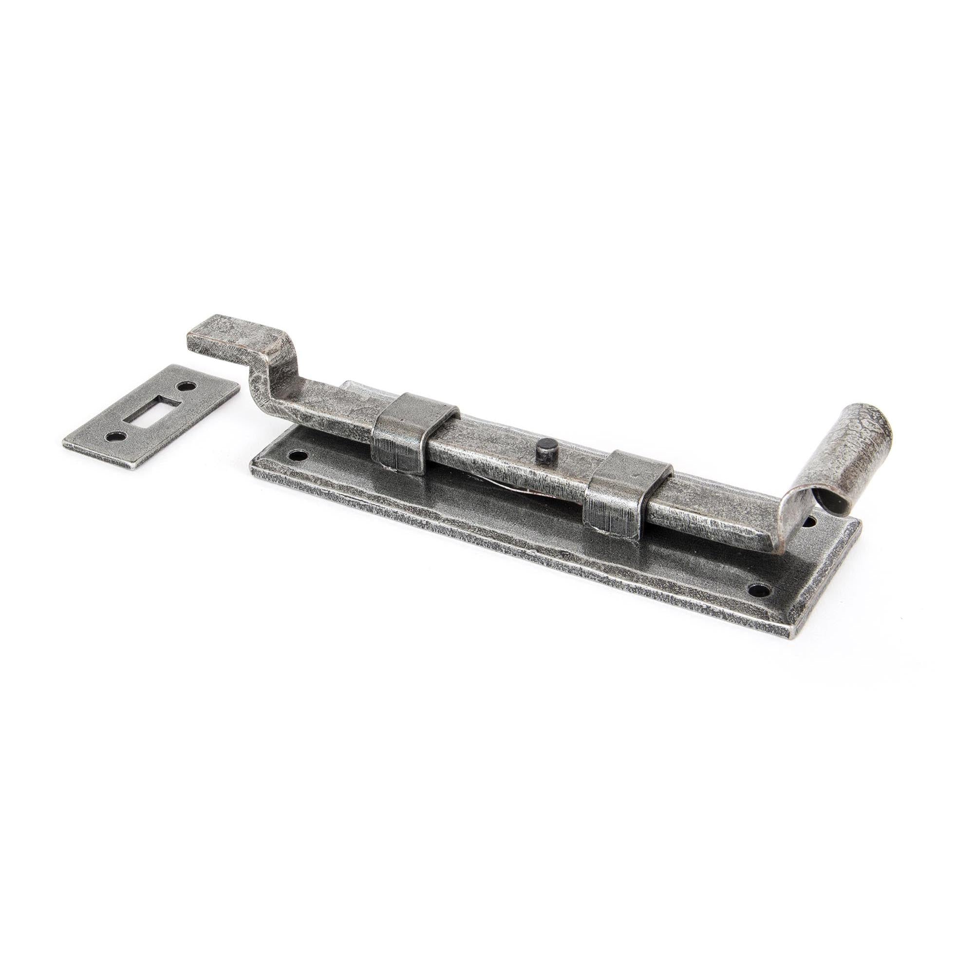 Pewter 6" Cranked Door Bolt | From The Anvil - Bolts - From The Anvil - Yester Home