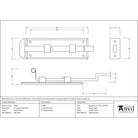 Pewter 6" Cranked Door Bolt | From The Anvil - Bolts - From The Anvil - Yester Home