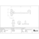 Pewter 6" Forged Cabin Hook | From The Anvil-Cabin Hooks-Yester Home