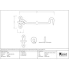 Pewter 6" Forged Cabin Hook | From The Anvil - Cabin Hooks - From The Anvil - Yester Home