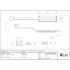 Pewter 6" French Door Bolt | From The Anvil-Bolts-Yester Home