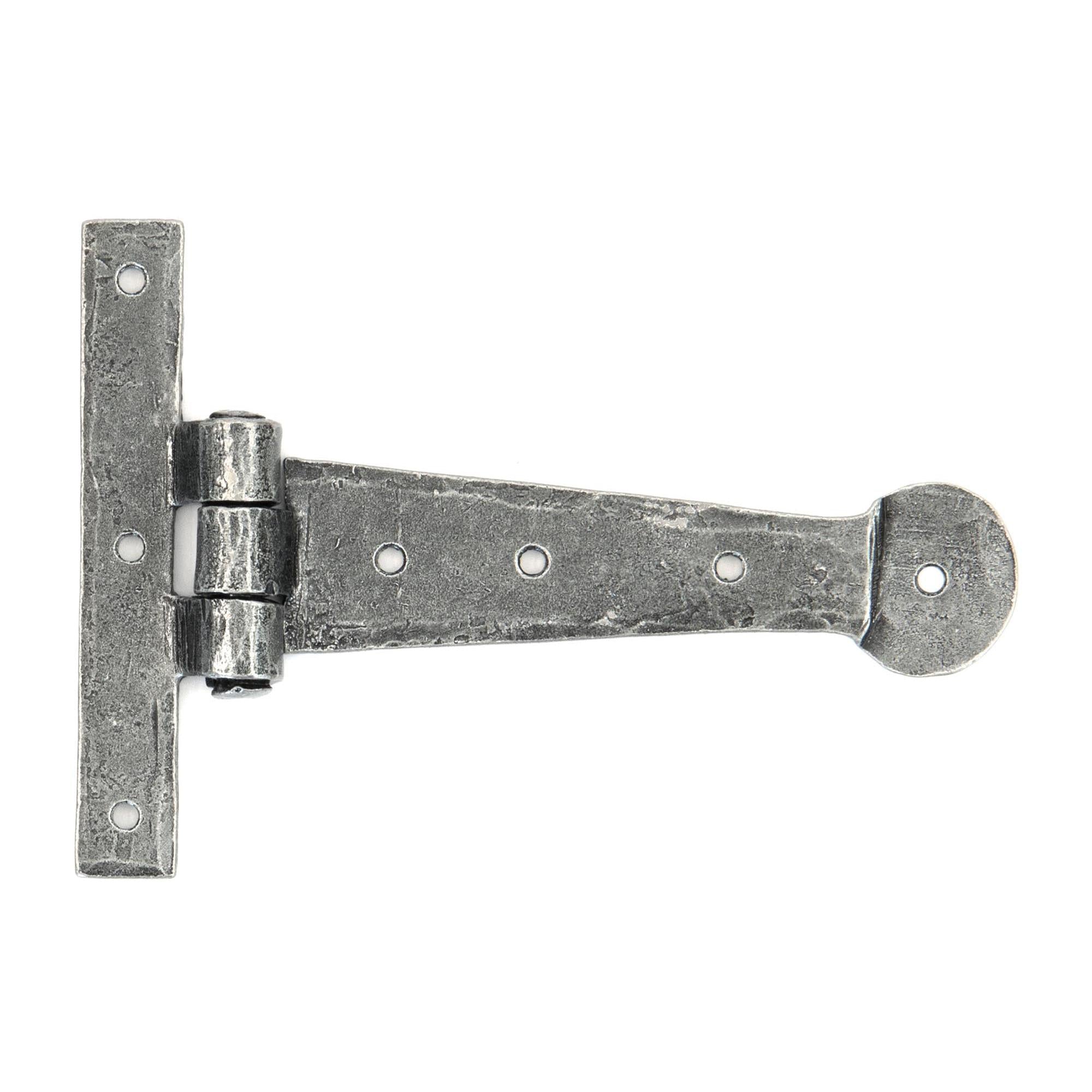 Pewter 6" Penny End T Hinge (pair) | From The Anvil - T Hinges - From The Anvil - Yester Home