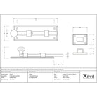 Pewter 6" Straight Knob Bolt | From The Anvil-Bolts-Yester Home