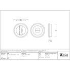 Pewter 60mm Art Deco Round Pull - Privacy Set | From The Anvil-Cabinet Pulls-Yester Home