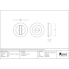 Pewter 60mm Plain Round Pull - Privacy Set | From The Anvil-Cabinet Pulls-Yester Home