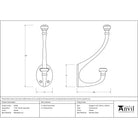 Pewter 7 3/4" Hat & Coat Hook | From The Anvil-Coat Hooks-Yester Home