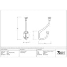 Pewter 7 3/4" Hat & Coat Hook | From The Anvil - Coat Hooks - From The Anvil - Yester Home