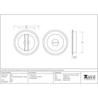 Pewter 75mm Art Deco Round Pull - Privacy Set | From The Anvil - Cabinet Pulls - From The Anvil - Yester Home