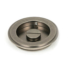 Pewter 75mm Art Deco Round Pull - Privacy Set | From The Anvil-Cabinet Pulls-Yester Home