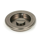 Pewter 75mm Art Deco Round Pull - Privacy Set | From The Anvil-Cabinet Pulls-Yester Home
