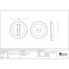 Pewter 75mm Art Deco Round Pull - Privacy Set | From The Anvil-Cabinet Pulls-Yester Home