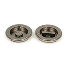 Pewter 75mm Art Deco Round Pull - Privacy Set | From The Anvil - Cabinet Pulls - From The Anvil - Yester Home