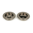 Pewter 75mm Art Deco Round Pull - Privacy Set | From The Anvil-Cabinet Pulls-Yester Home
