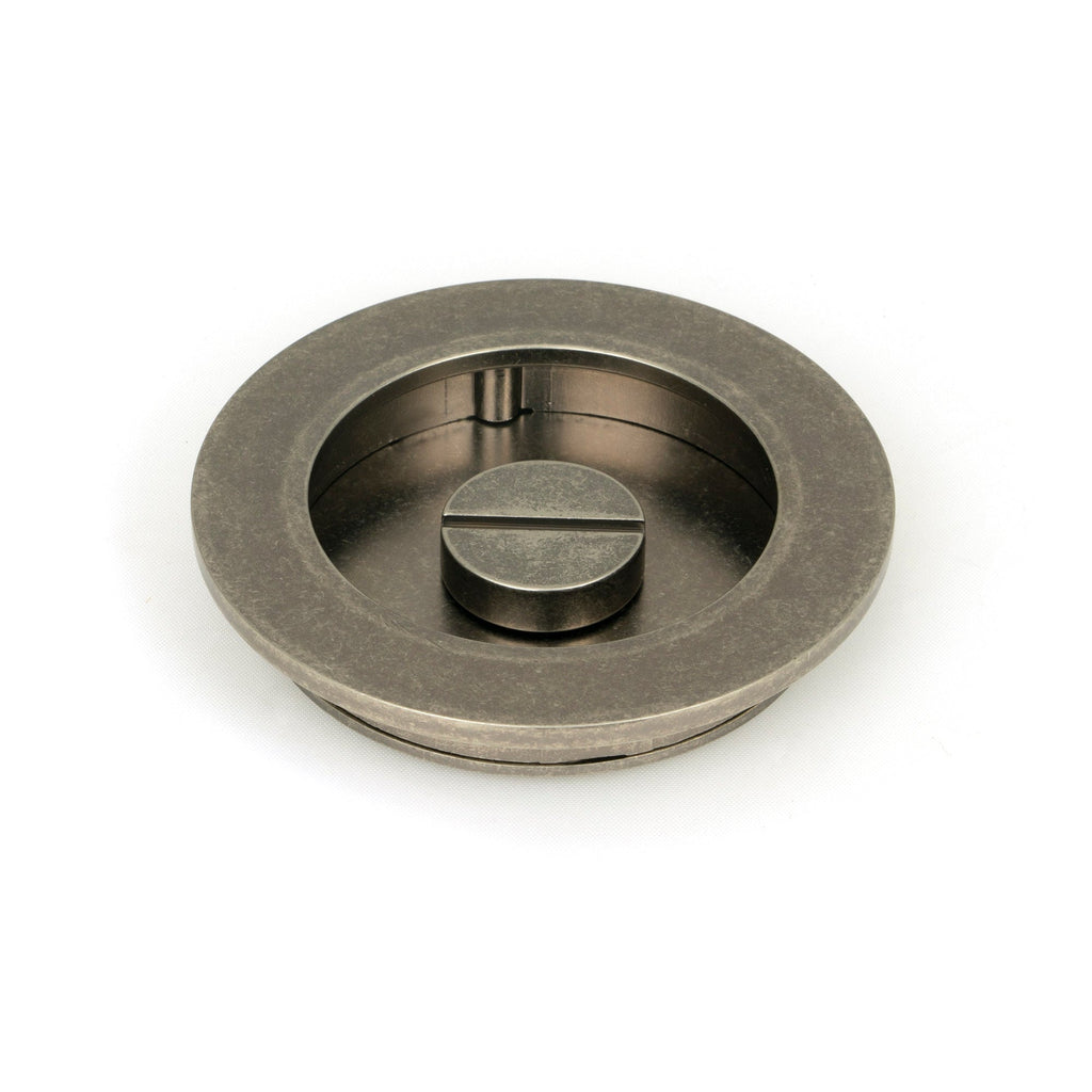 Pewter 75mm Plain Round Pull - Privacy Set | From The Anvil-Cabinet Pulls-Yester Home