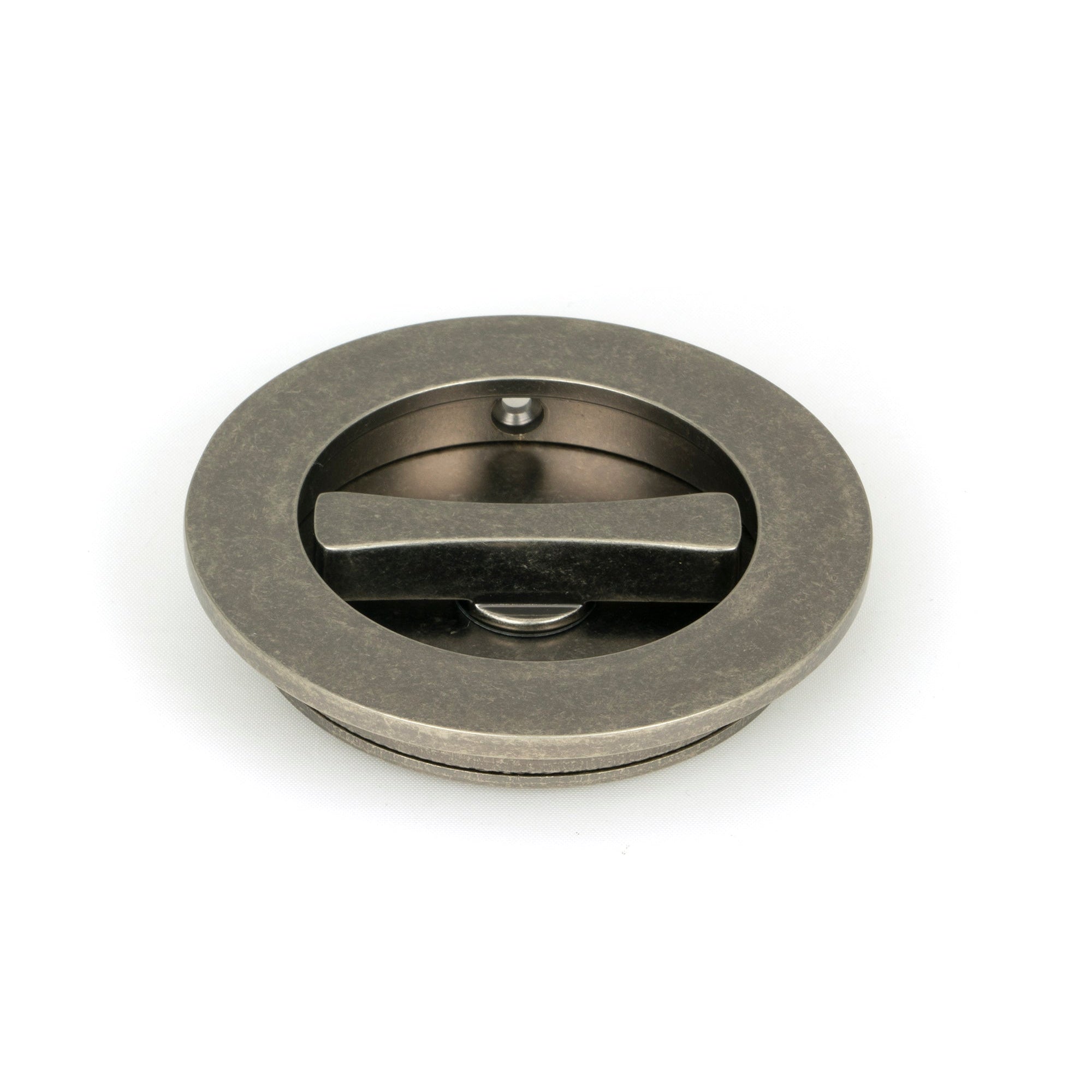 Pewter 75mm Plain Round Pull - Privacy Set | From The Anvil-Cabinet Pulls-Yester Home