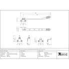 Pewter 8" Reeded Stay (Steel Window) - Stays - From The Anvil - Yester Home