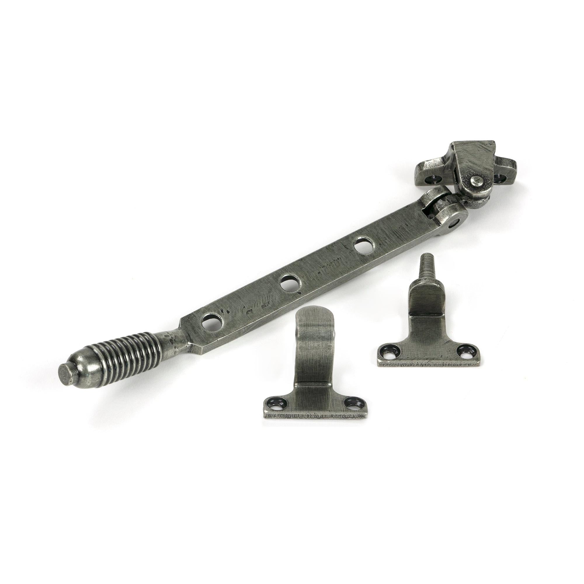 Pewter 8" Reeded Stay (Steel Window) - Stays - From The Anvil - Yester Home