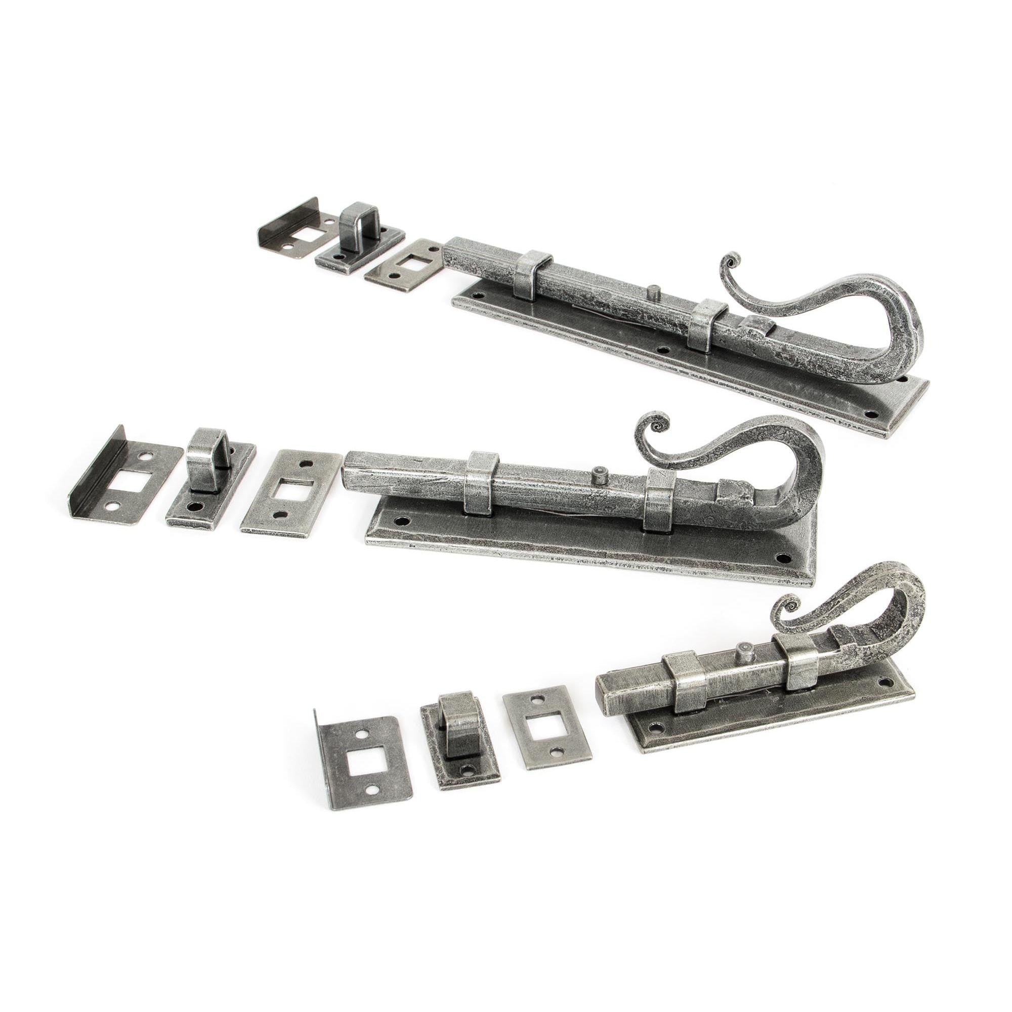 Pewter 8" Shepherd's Crook Universal Bolt | From The Anvil - Bolts - From The Anvil - Yester Home