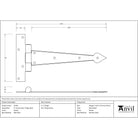 Pewter 9" Arrow Head T Hinge (pair) | From The Anvil-T Hinges-Yester Home