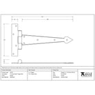 Pewter 9" Arrow Head T Hinge (pair) | From The Anvil - T Hinges - From The Anvil - Yester Home